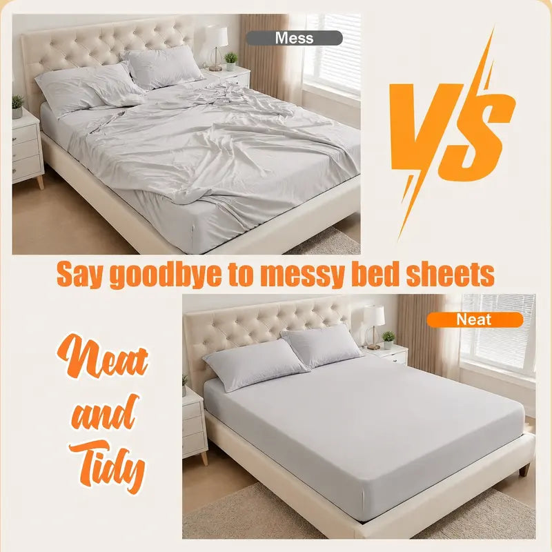 4-Pack Heavy Duty Bed Sheet Clips - Locking Mattress Corner Holders with Anti-Slip Design