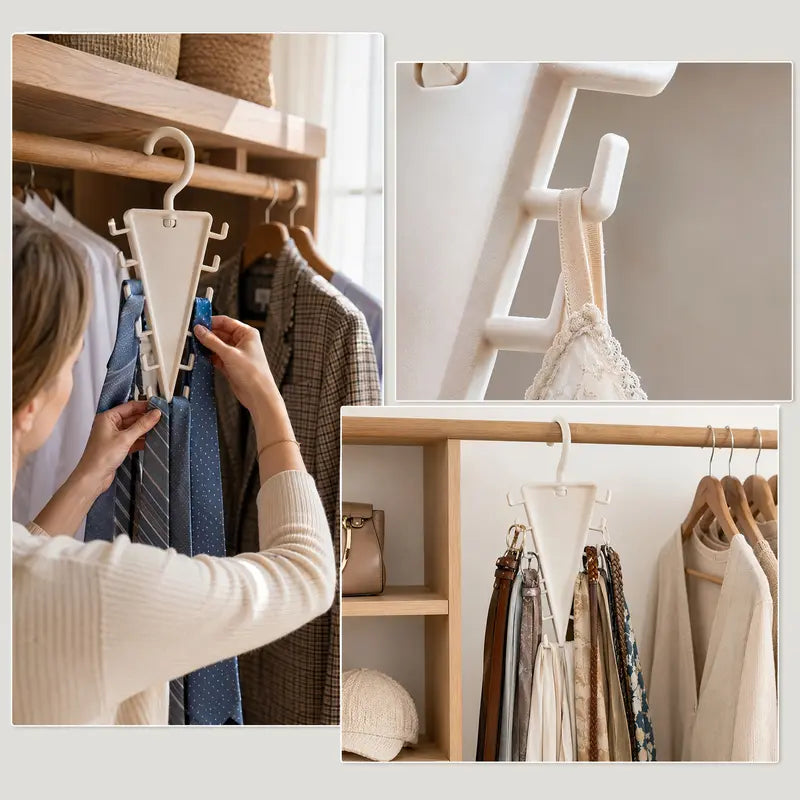 V-Shaped Double-Sided Closet Hanger – Space-Saving Rotating Hanger for Clothes, Scarves, and Accessories