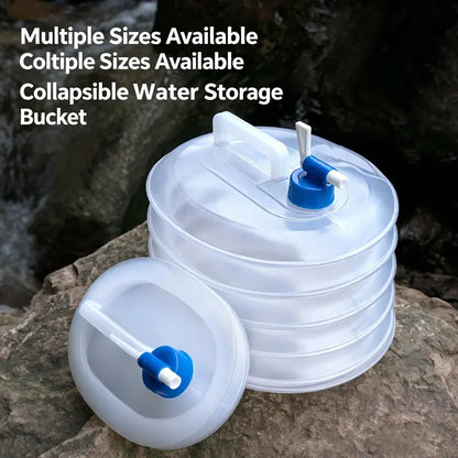 Collapsible Water Container with Faucet & Handle - Portable Camping Bucket for Outdoor