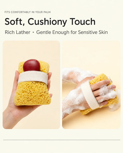 Soft Bath Sponge with Soap Pocket, Quick Foaming Shower Scrub Sponge for Smooth Skin & Daily Body Cleaning