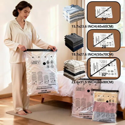 Snofrid Cordless Travel Vacuum Storage Compression Bag Set – 15-Pack in 3 Sizes
