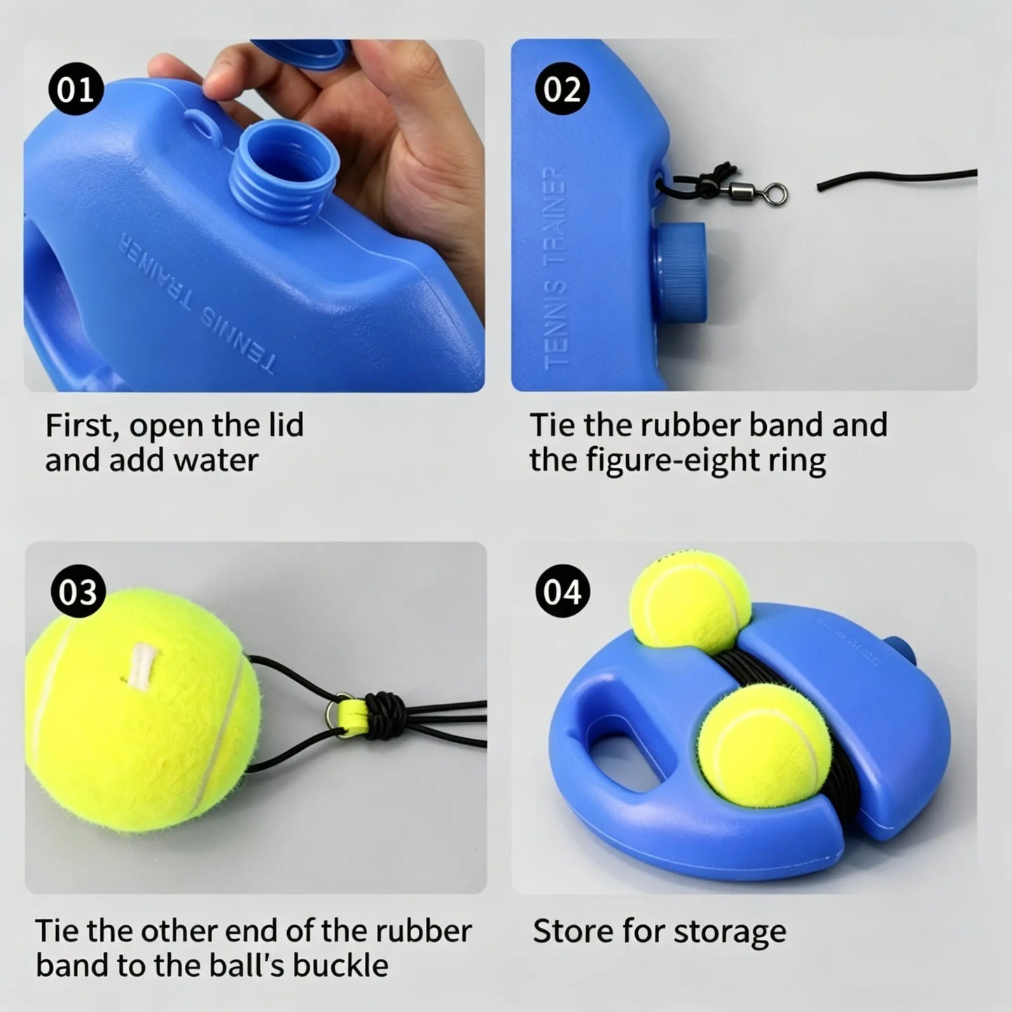 Tennis-Trainer Set 2pcs Tennis Bouncing Balls Tennis Ball |  Portable Innovative Ball Game for Outdoors, in The Garden, in The Park for Children & Adults