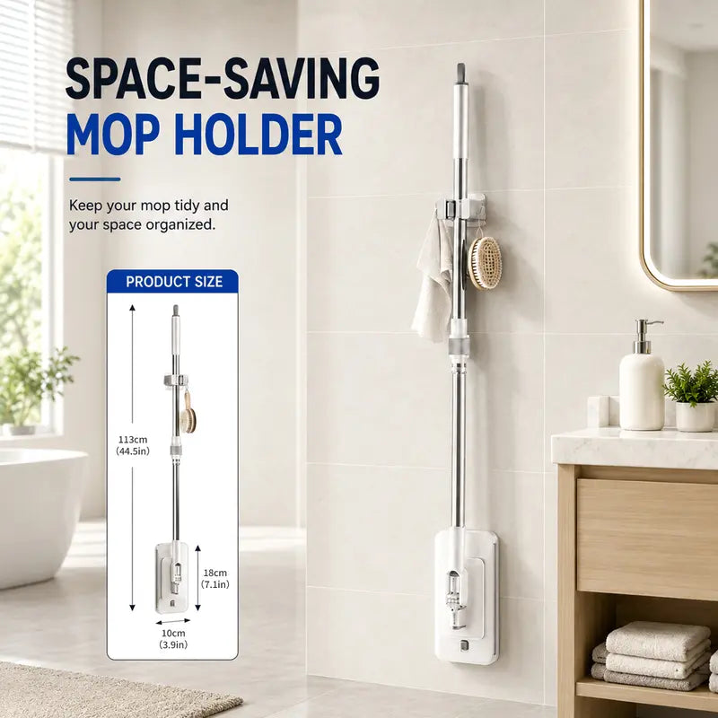 Slim Lightweight Flat Floor Mop - 1-Touch Press, 360° Swivel, Microfiber Wet & Dry Cleaning