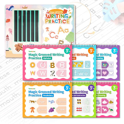 TIMETOME Magic Grooved Writing Practice Books for Kids 6-Book Set