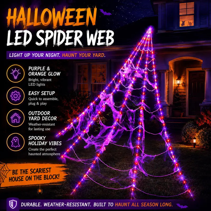 Halloween LED Spider Web Lights