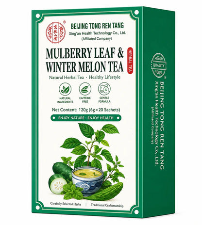 Tong Ren Tang Mulberry Leaf & Winter Melon Tea – Shuang Gua Meridian-Soothing Herbal Tea, Caffeine-Free | Natural Ingredients, Gentle Formula
